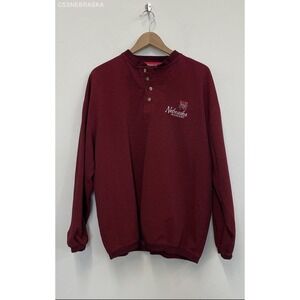 Red‎ Vtg 90s Athletic Nebraska Huskers Sweatshirt - Size L
